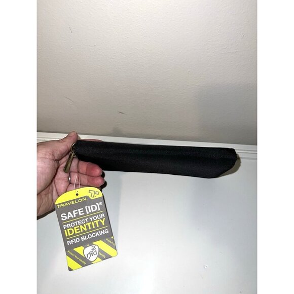 NWT TRAVELON Safe ID Wallet-RFID Blocking-Protects Your Identity Black Zip Aroun - Picture 6 of 15